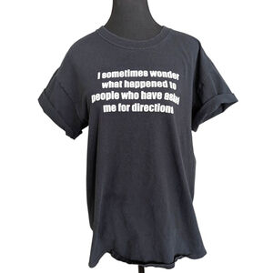 Funny T-Shirt Oversize Women's L Bad Directions Black Cotton